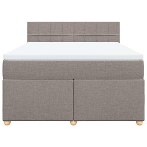 Κρεβάτι Boxspring με Στρώμα Taupe 140x190 εκ. Υφασμάτινο