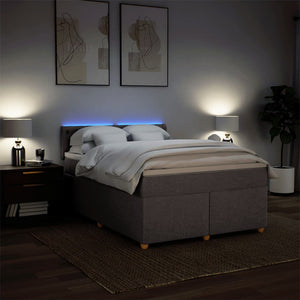 Κρεβάτι Boxspring με Στρώμα Taupe 140x190 εκ. Υφασμάτινο