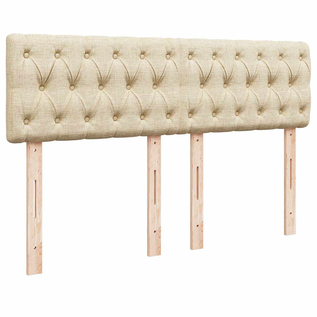 Κρεβάτι Boxspring με Στρώμα Κρεμ 140x190 εκ. Υφασμάτινο - Pakobazaar