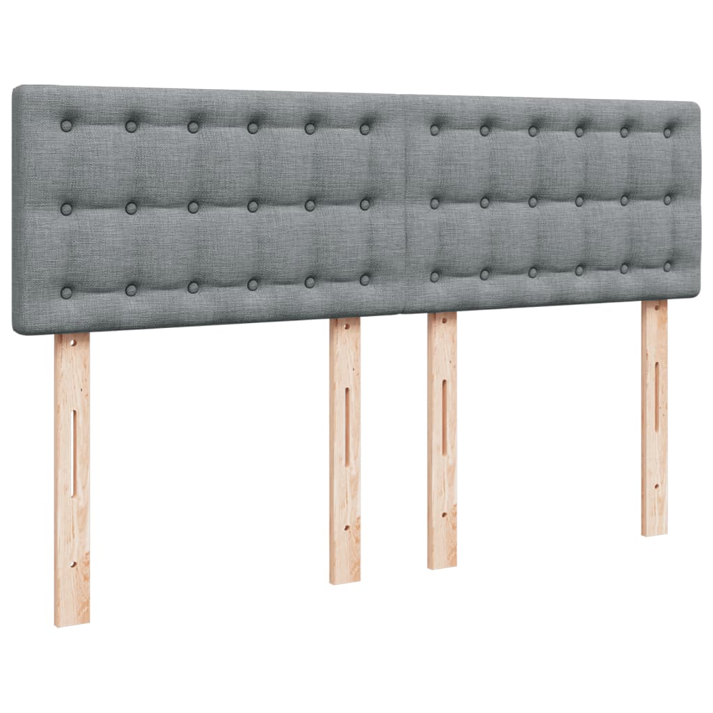 Κρεβάτι Boxspring με Στρώμα Ανοιχτό Γκρι 140x190 εκ. Υφασμάτινο - Pakobazaar