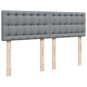 Κρεβάτι Boxspring με Στρώμα Ανοιχτό Γκρι 140x190 εκ. Υφασμάτινο - Pakobazaar