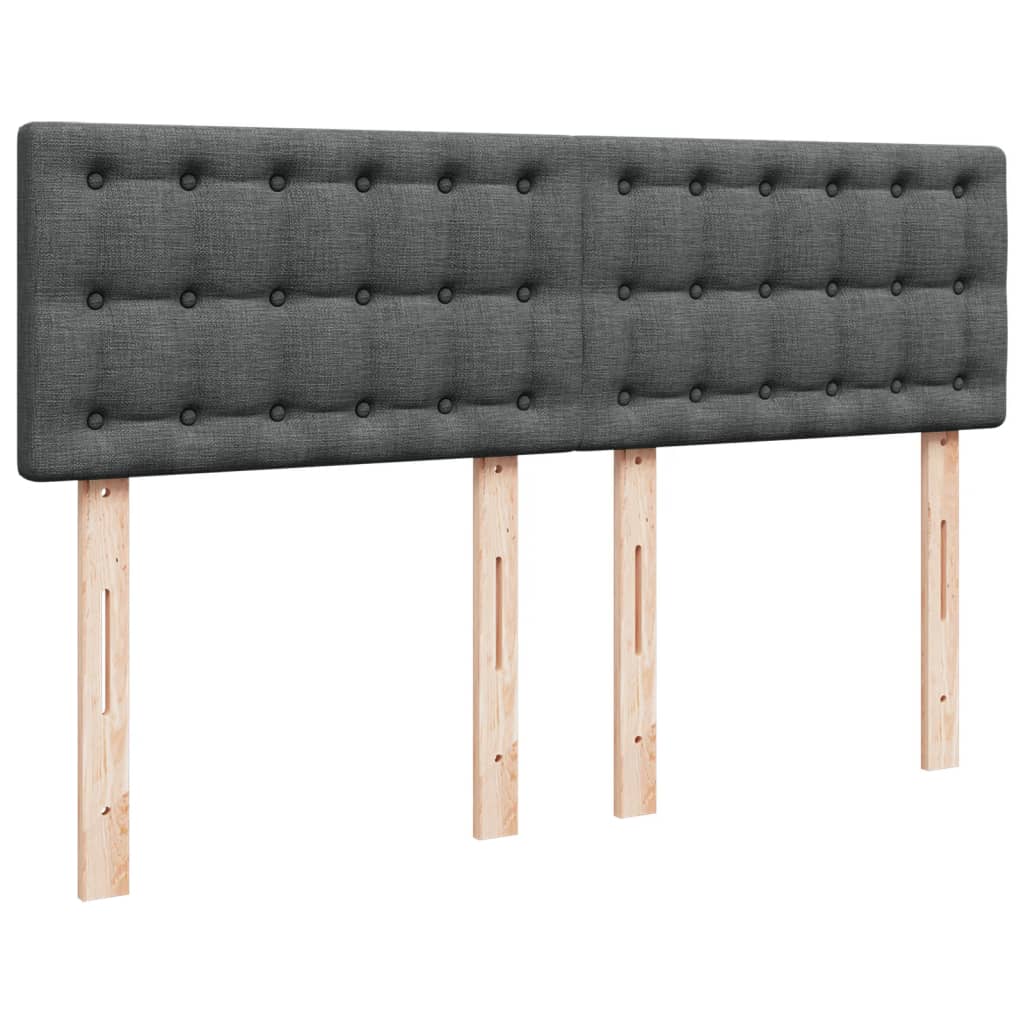 Κρεβάτι Boxspring με Στρώμα Σκούρο Γκρι 140x190 εκ. Υφασμάτινο - Pakobazaar