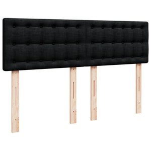 Κρεβάτι Boxspring με Στρώμα Μαύρο 140x190 εκ. Υφασμάτινο - Pakobazaar