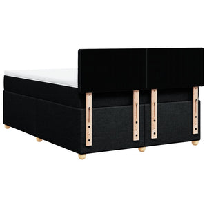Κρεβάτι Boxspring με Στρώμα Μαύρο 140x190 εκ. Υφασμάτινο - Pakobazaar