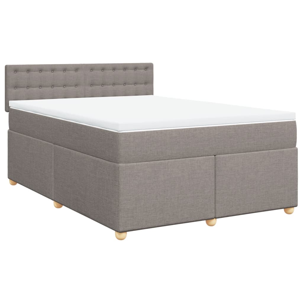 Κρεβάτι Boxspring με Στρώμα Taupe 140x190 εκ. Υφασμάτινο