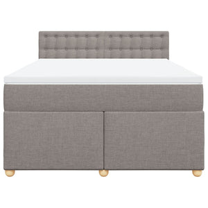 Κρεβάτι Boxspring με Στρώμα Taupe 140x190 εκ. Υφασμάτινο