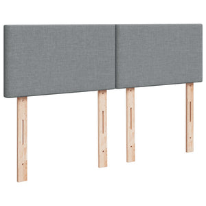 Κρεβάτι Boxspring με Στρώμα Ανοιχτό Γκρι 140x200 εκ. Υφασμάτινο - Pakobazaar