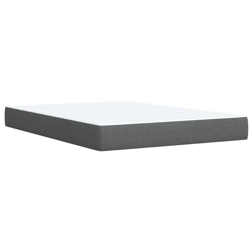 Κρεβάτι Boxspring με Στρώμα Σκούρο Γκρι 140x200 εκ Υφασμάτινο
