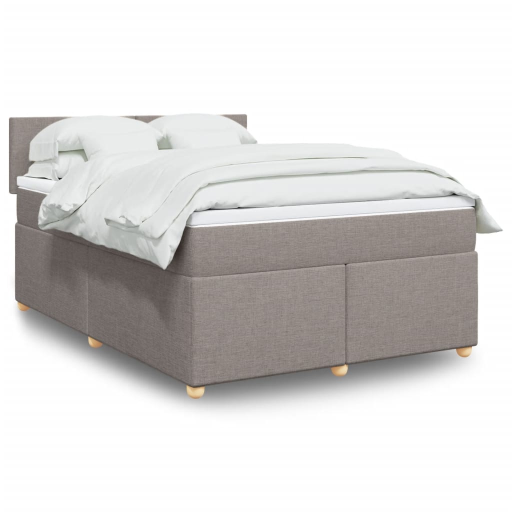Κρεβάτι Boxspring με Στρώμα Taupe 140x200 εκ. Υφασμάτινο