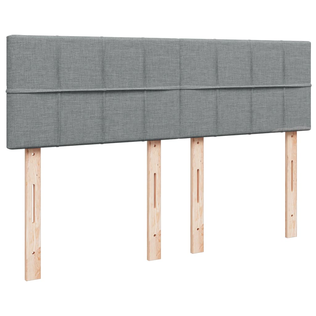 Κρεβάτι Boxspring με Στρώμα Ανοιχτό Γκρι 140x200 εκ. Υφασμάτινο - Pakobazaar