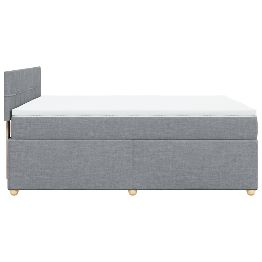 Κρεβάτι Boxspring με Στρώμα Ανοιχτό Γκρι 140x200 εκ. Υφασμάτινο - Pakobazaar