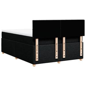 Κρεβάτι Boxspring με Στρώμα Μαύρο 140x200 εκ. Υφασμάτινο - Pakobazaar