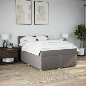Κρεβάτι Boxspring με Στρώμα Taupe 140x200 εκ. Υφασμάτινο