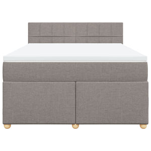 Κρεβάτι Boxspring με Στρώμα Taupe 140x200 εκ. Υφασμάτινο