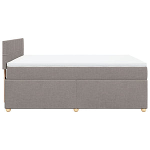 Κρεβάτι Boxspring με Στρώμα Taupe 140x200 εκ. Υφασμάτινο