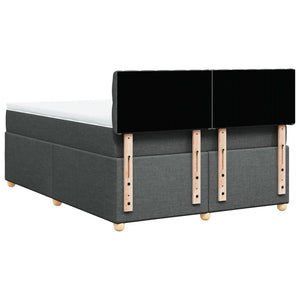 Κρεβάτι Boxspring με Στρώμα Σκούρο Γκρι 140x200 εκ Υφασμάτινο