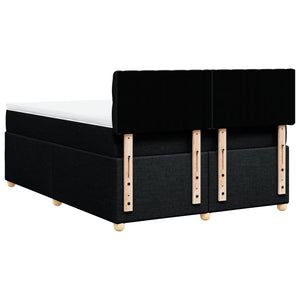 Κρεβάτι Boxspring με Στρώμα Μαύρο 140x200 εκ. Υφασμάτινο - Pakobazaar