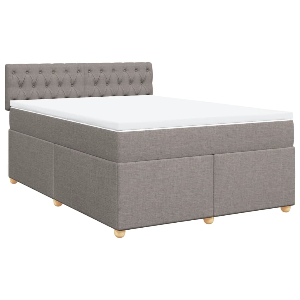 Κρεβάτι Boxspring με Στρώμα Taupe 140x200 εκ. Υφασμάτινο