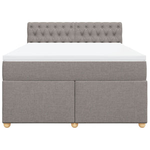 Κρεβάτι Boxspring με Στρώμα Taupe 140x200 εκ. Υφασμάτινο