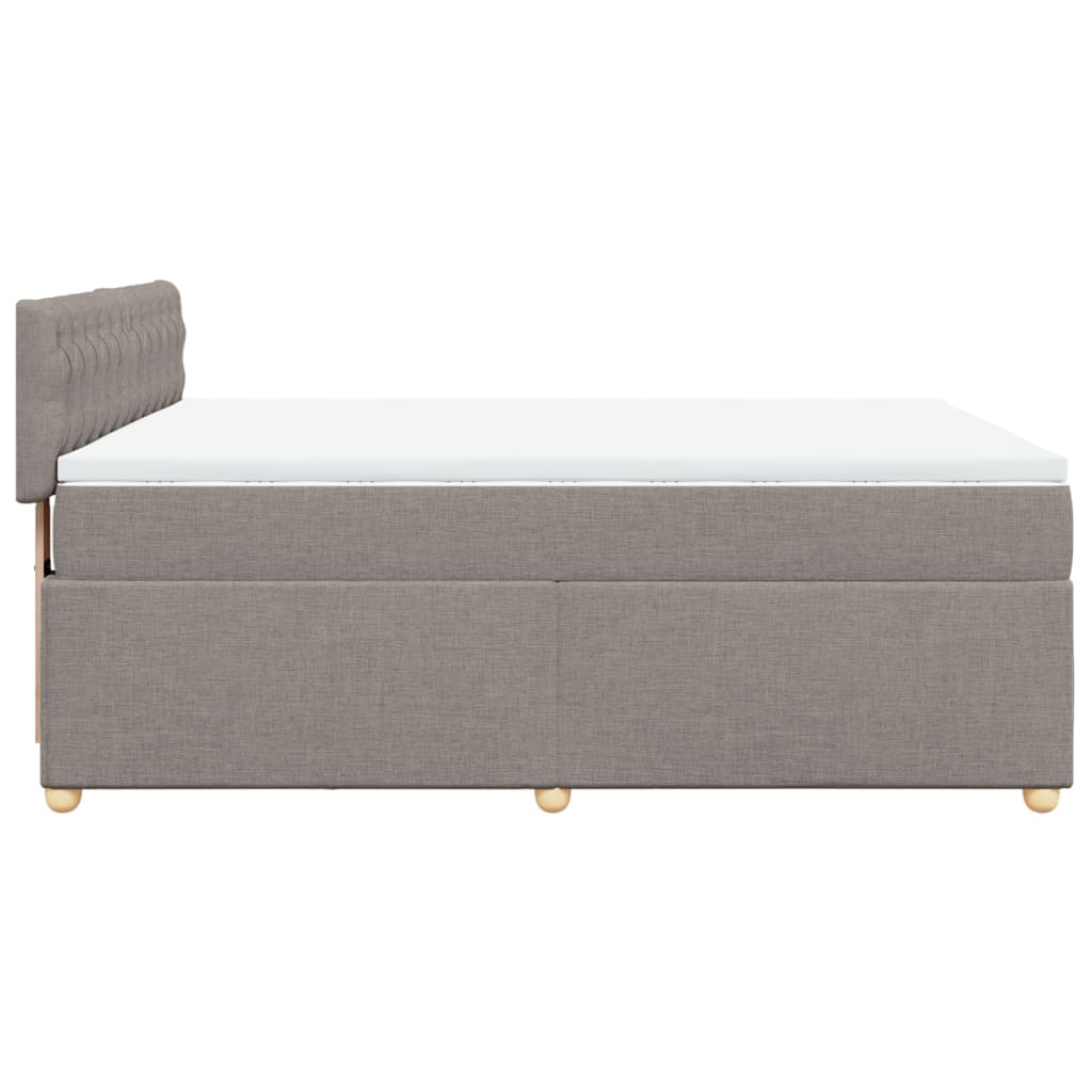 Κρεβάτι Boxspring με Στρώμα Taupe 140x200 εκ. Υφασμάτινο