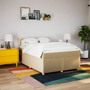 Κρεβάτι Boxspring με Στρώμα Κρεμ 140x200 εκ. Υφασμάτινο