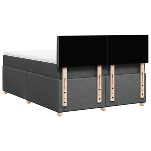Κρεβάτι Boxspring με Στρώμα Σκούρο Γκρι 140x200 εκ Υφασμάτινο