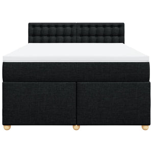 Κρεβάτι Boxspring με Στρώμα Μαύρο 140x200 εκ. Υφασμάτινο - Pakobazaar