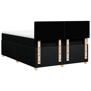 Κρεβάτι Boxspring με Στρώμα Μαύρο 140x200 εκ. Υφασμάτινο - Pakobazaar