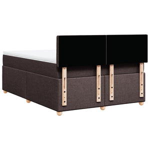 Κρεβάτι Boxspring με Στρώμα Σκούρο Καφέ 140x200 εκ Υφασμάτινο - Pakobazaar