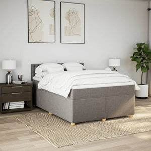 Κρεβάτι Boxspring με Στρώμα Taupe 140x200 εκ. Υφασμάτινο