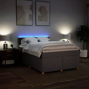 Κρεβάτι Boxspring με Στρώμα Taupe 140x200 εκ. Υφασμάτινο
