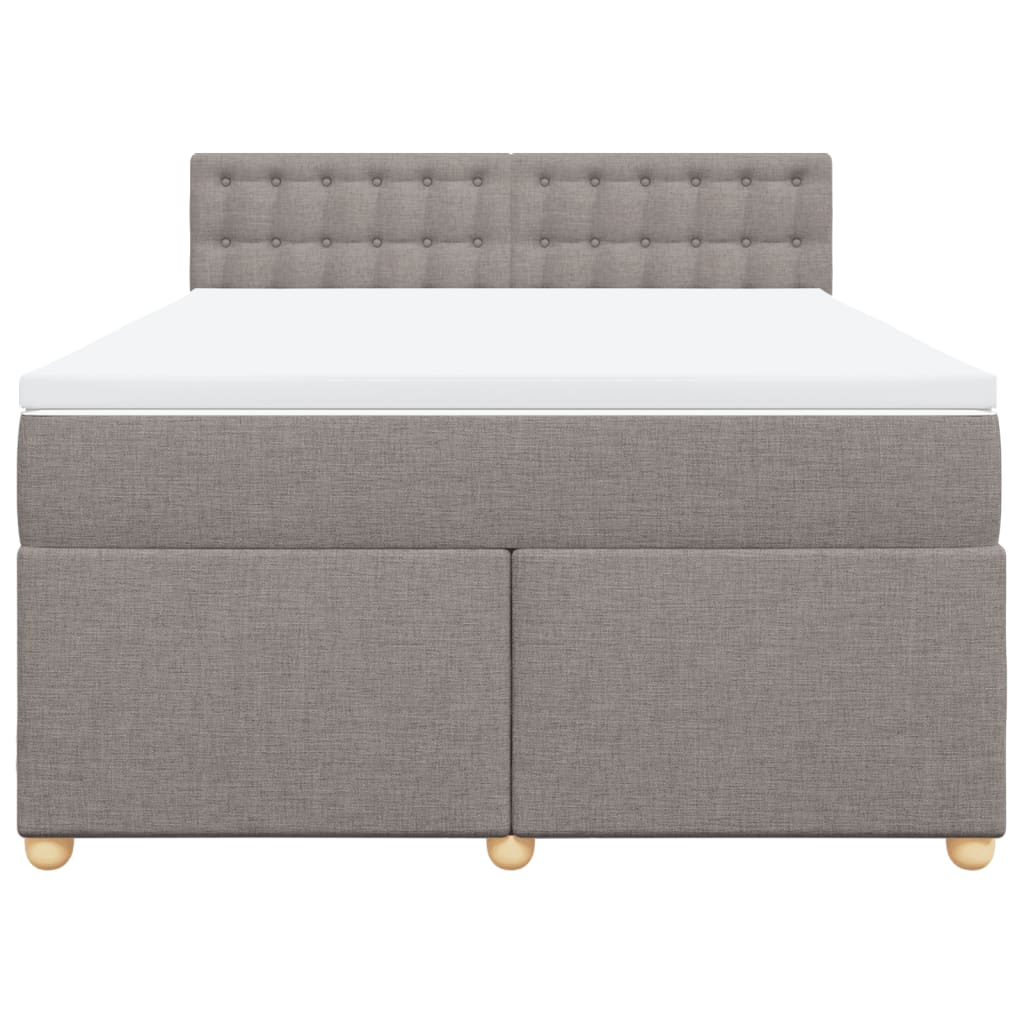 Κρεβάτι Boxspring με Στρώμα Taupe 140x200 εκ. Υφασμάτινο