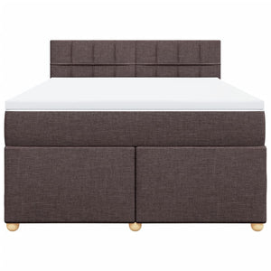Κρεβάτι Boxspring με Στρώμα Σκούρο Καφέ 160x200 εκ Υφασμάτινο - Pakobazaar