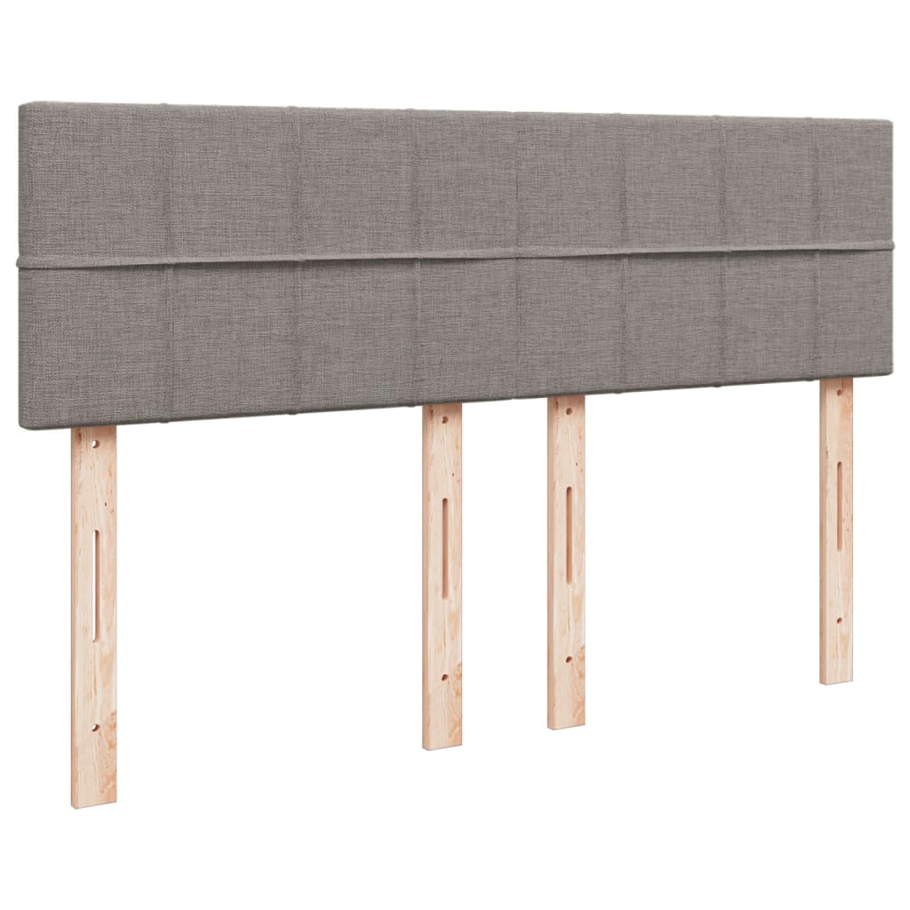 Κρεβάτι Boxspring με Στρώμα Taupe 160x200 εκ. Υφασμάτινο - Pakobazaar