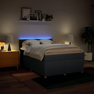 Κρεβάτι Boxspring με Στρώμα Μπλε 160x200 εκ. Υφασμάτινο - Pakobazaar