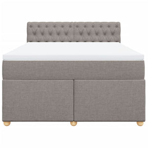 Κρεβάτι Boxspring με Στρώμα Taupe 160x200 εκ. Υφασμάτινο - Pakobazaar