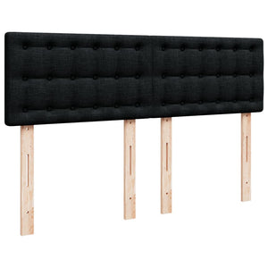 Κρεβάτι Boxspring με Στρώμα Μαύρο 160x200 εκ. Υφασμάτινο - Pakobazaar