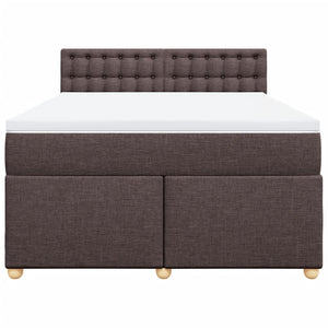 Κρεβάτι Boxspring με Στρώμα Σκούρο Καφέ 160x200 εκ Υφασμάτινο - Pakobazaar