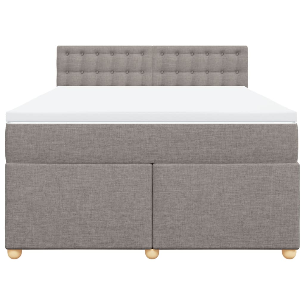 Κρεβάτι Boxspring με Στρώμα Taupe 160x200 εκ. Υφασμάτινο - Pakobazaar