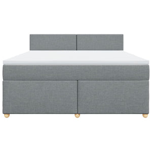 Κρεβάτι Boxspring με Στρώμα Ανοιχτό Γκρι 180x200 εκ. Υφασμάτινο - Pakobazaar