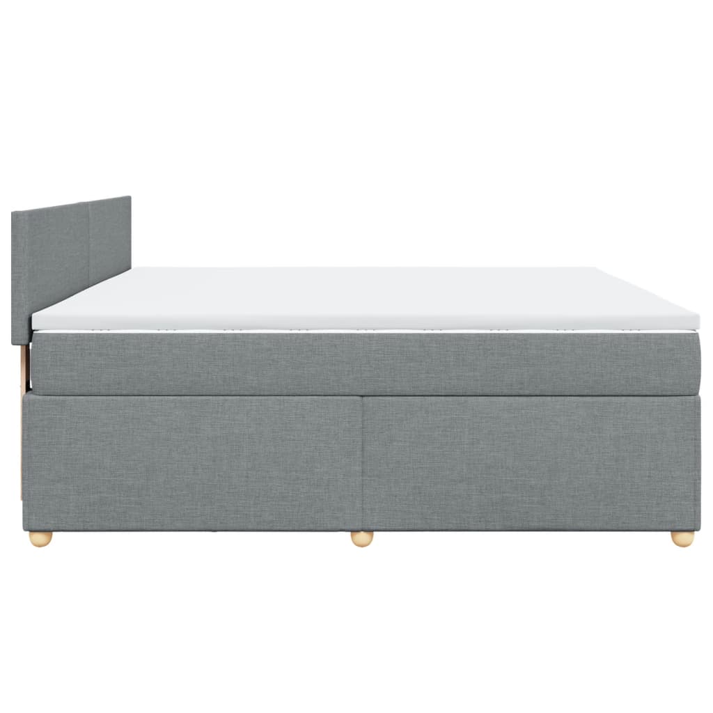 Κρεβάτι Boxspring με Στρώμα Ανοιχτό Γκρι 180x200 εκ. Υφασμάτινο - Pakobazaar