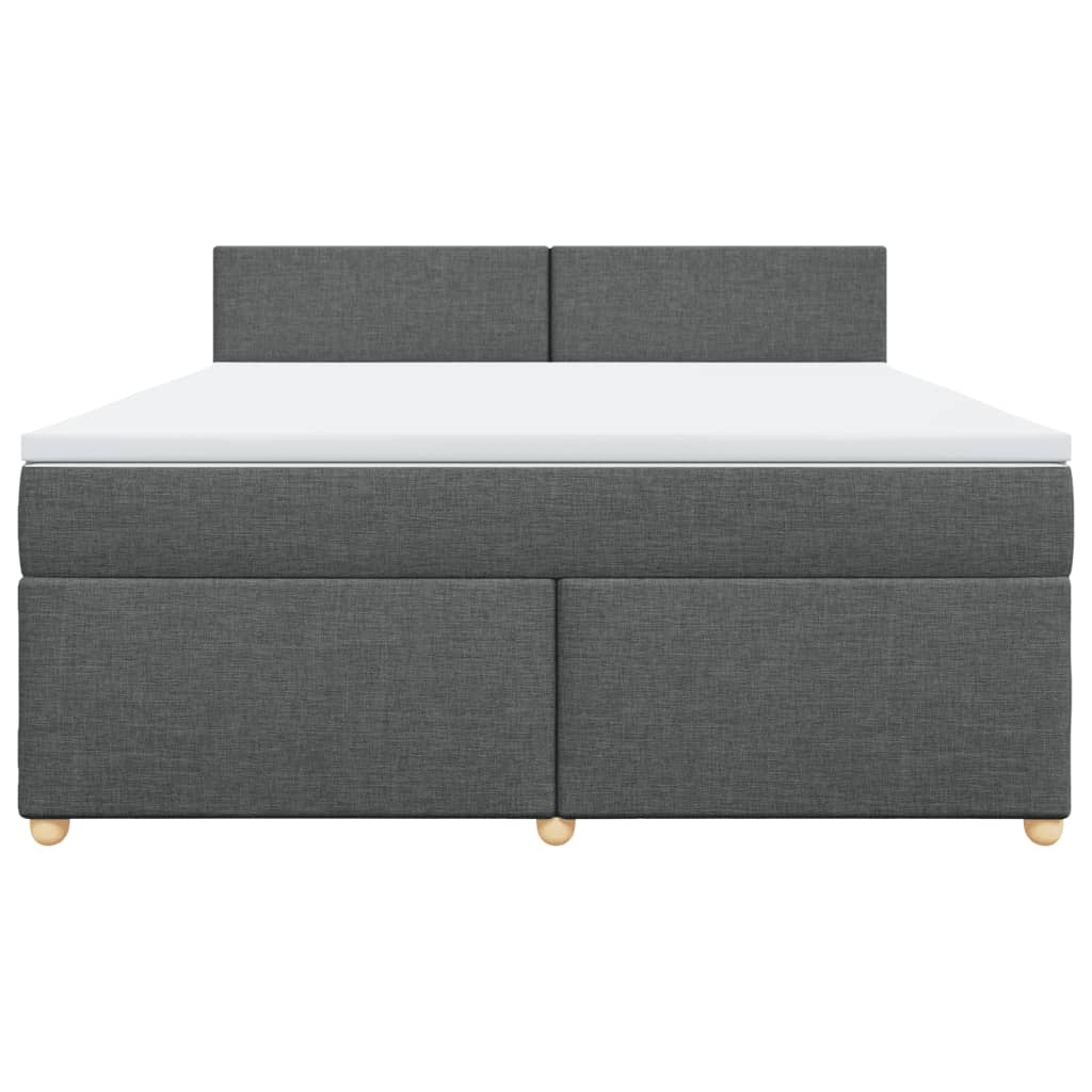 Κρεβάτι Boxspring με Στρώμα Σκούρο Γκρι 180x200 εκ Υφασμάτιν - Pakobazaar