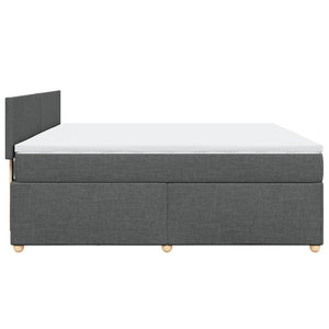 Κρεβάτι Boxspring με Στρώμα Σκούρο Γκρι 180x200 εκ Υφασμάτιν - Pakobazaar