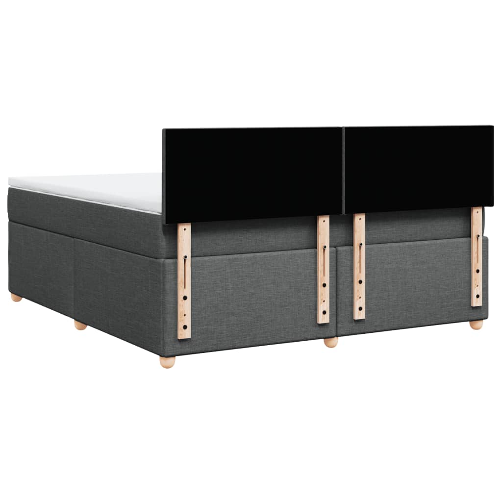 Κρεβάτι Boxspring με Στρώμα Σκούρο Γκρι 180x200 εκ Υφασμάτιν - Pakobazaar