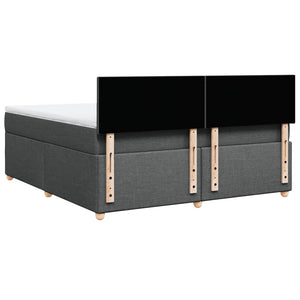 Κρεβάτι Boxspring με Στρώμα Σκούρο Γκρι 180x200 εκ Υφασμάτιν - Pakobazaar