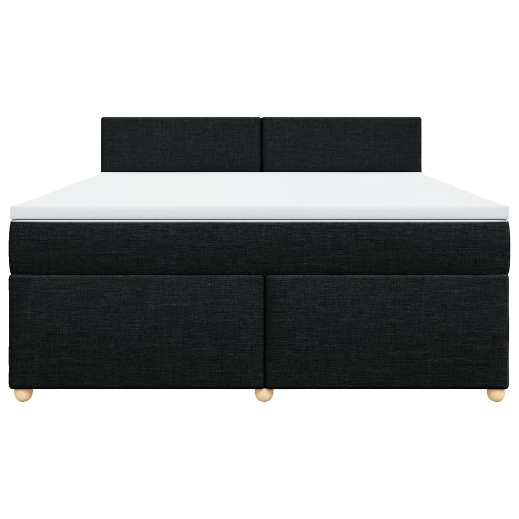 Κρεβάτι Boxspring με Στρώμα Μαύρο 180x200 εκ. Υφασμάτινο
