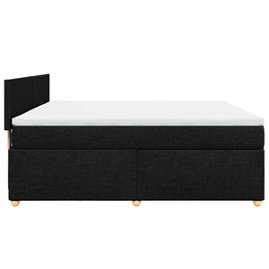 Κρεβάτι Boxspring με Στρώμα Μαύρο 180x200 εκ. Υφασμάτινο - Pakobazaar