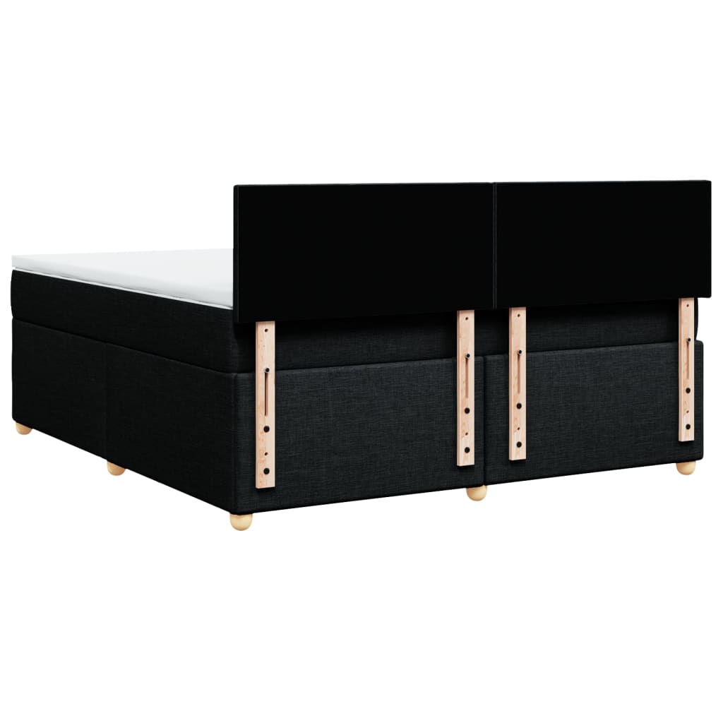 Κρεβάτι Boxspring με Στρώμα Μαύρο 180x200 εκ. Υφασμάτινο