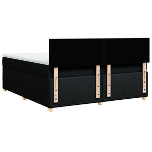 Κρεβάτι Boxspring με Στρώμα Μαύρο 180x200 εκ. Υφασμάτινο - Pakobazaar