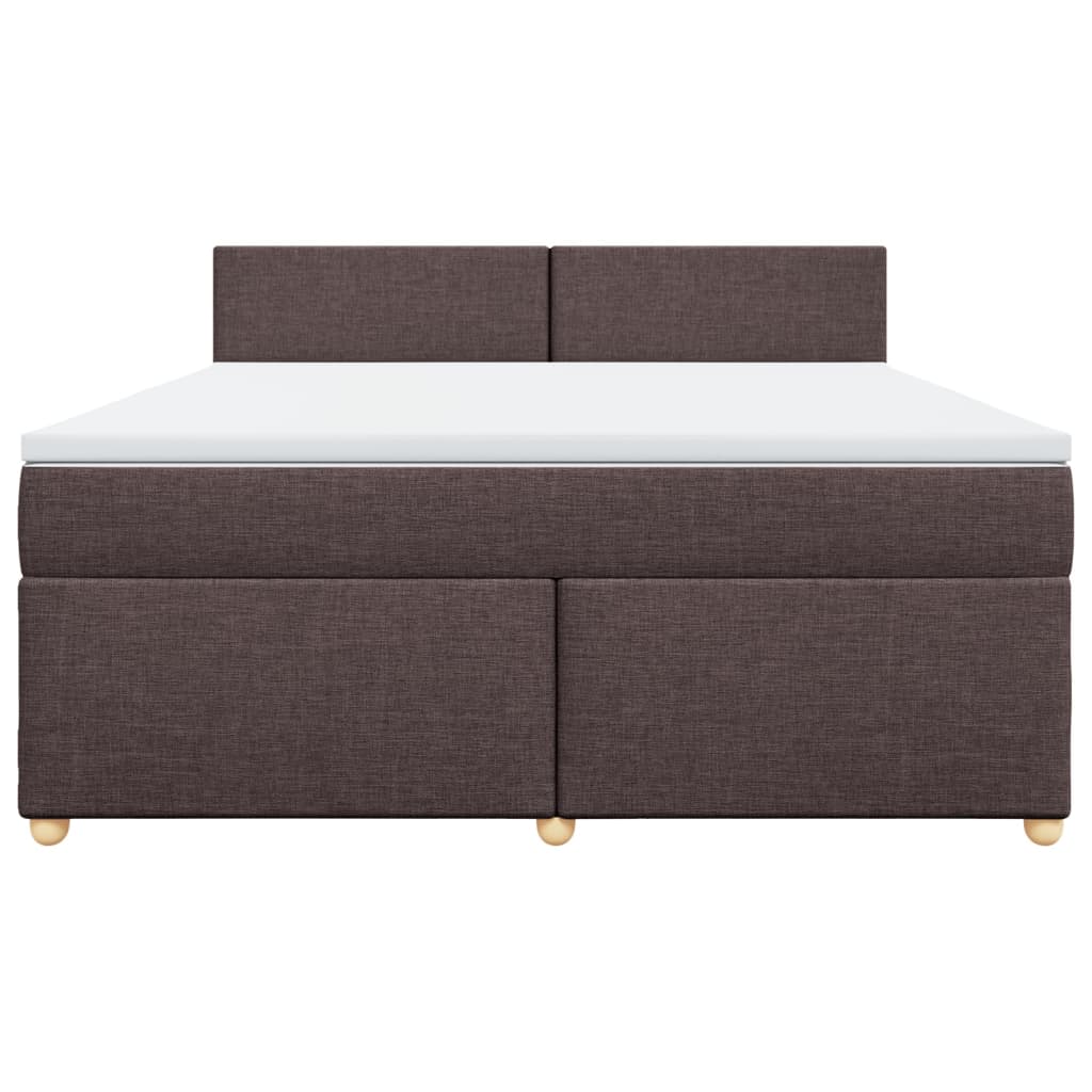 Κρεβάτι Boxspring με Στρώμα Σκούρο Καφέ 180x200 εκ Υφασμάτινο - Pakobazaar